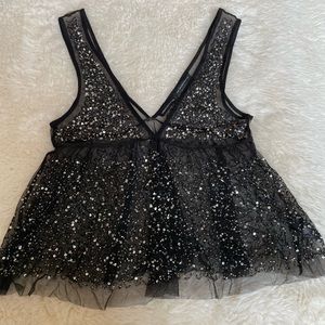 Urban Outfitters Sheer Jeweled Top